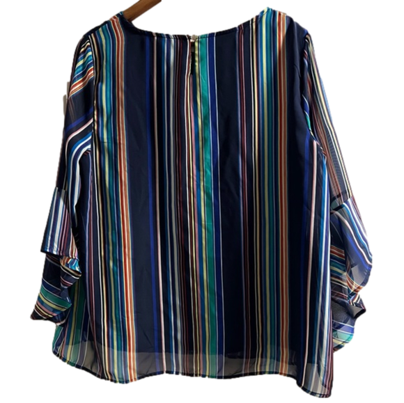 Women’s C Est 1946 Multicolored Striped Blouse Size XL - Picture 2 of 5